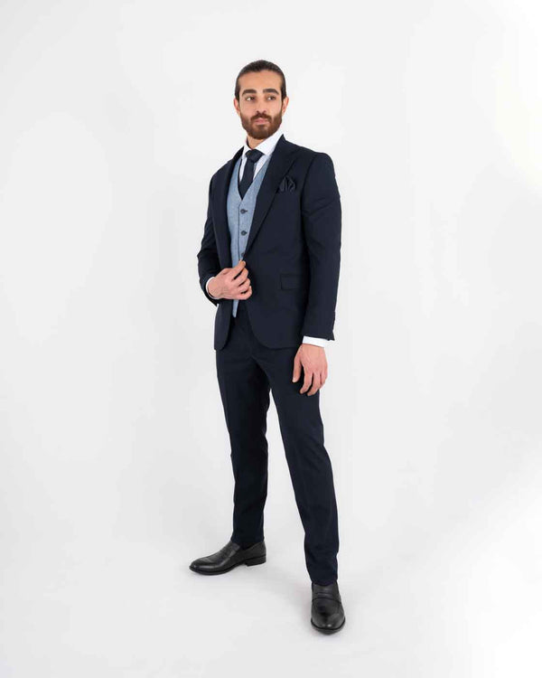 Anton regular fit med tosidig vest dress marineblå