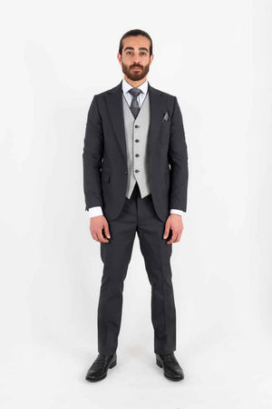 Anton regular fit med tosidig vest dress kullgrå