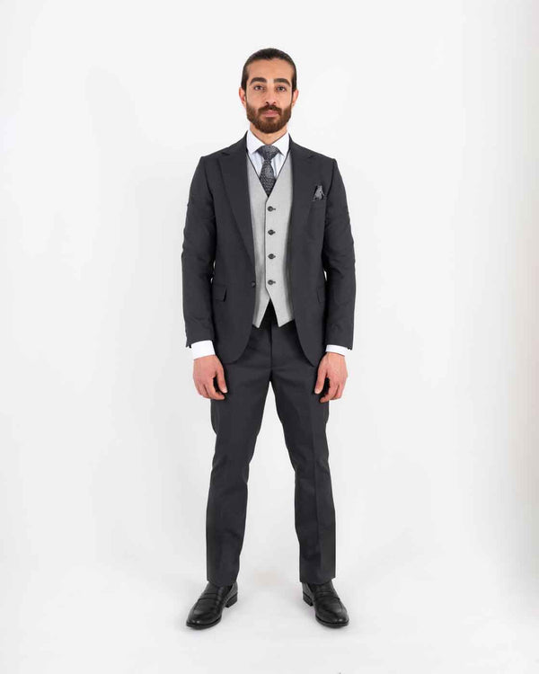 Anton regular fit med tosidig vest dress kullgrå