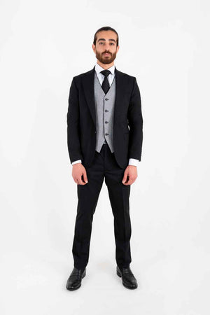 Anton regular fit med tosidig vest dress svart