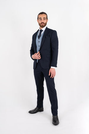 Fredrik regular fit med tosidig vest dress marineblå