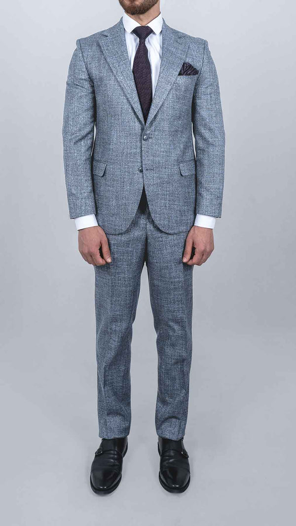 Halvard slim fit dress blå