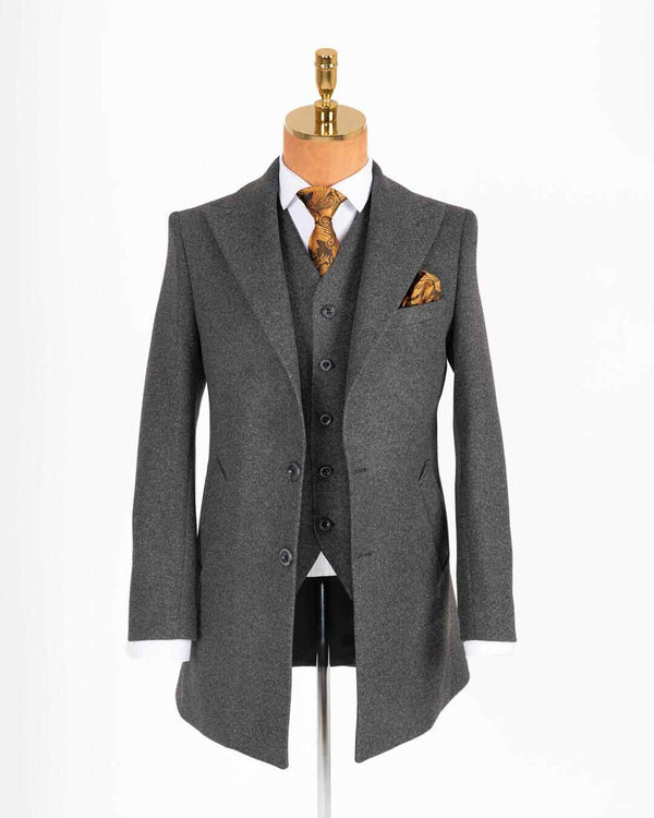 Harald regular fit ullfrakk grafitt