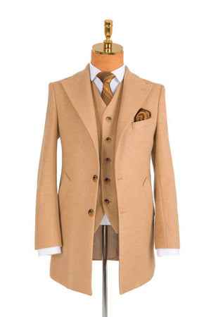 Harald regular fit ullfrakk brun