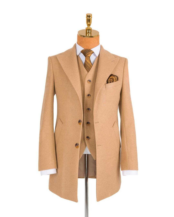 Harald regular fit ullfrakk brun