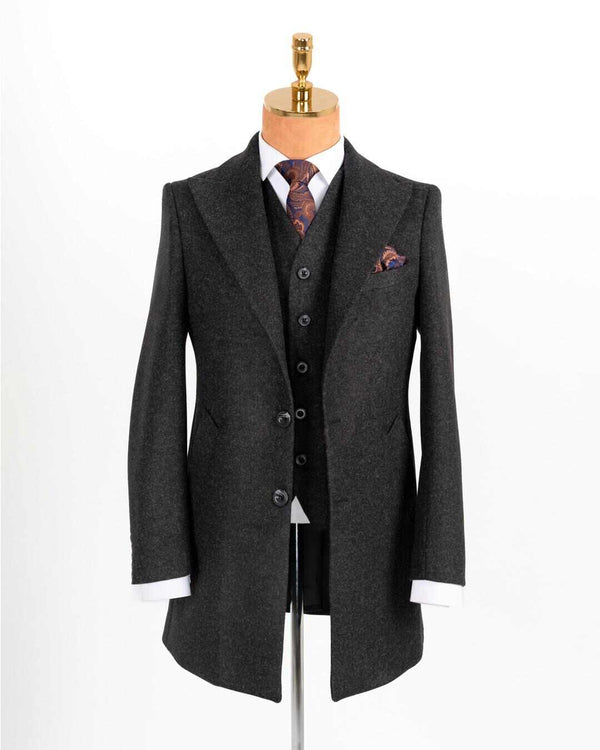 Harald regular fit ullfrakk svart