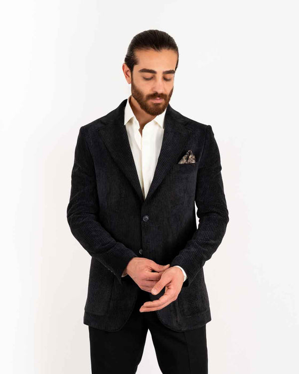 Milan regular fit fløyel dressjakke svart